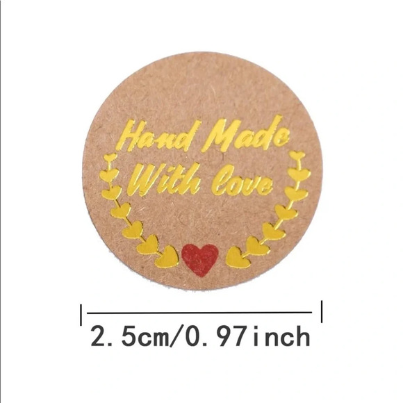 100 Handmaid With Love Sticker Labels - Picture 3 of 4